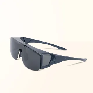 【ALEGANT】多功能可掀雲海藍偏光墨鏡(MIT/掀蓋式/外掛式/上掀/全罩式/車用UV400太陽眼鏡/戶外休閒套鏡)