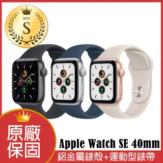 【Apple 蘋果】『福利品』Apple Watch SE GPS 40 公釐鋁金屬錶殼搭配運動式錶帶