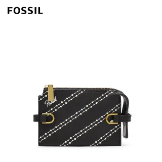 【FOSSIL】Kier 仙人掌純素皮革卡夾零錢包-黑色x圖騰 SL6558104