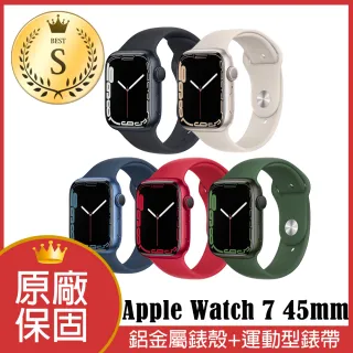 【Apple 蘋果】『認證福利品』Apple Watch Series 7 GPS 45 公釐鋁金屬錶殼搭配運動錶帶