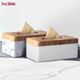 【Incare】北歐風皮革防潑水優質面紙盒(衛生紙/紙巾盒/收納盒/口罩盒)