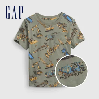 【GAP】男幼童 布萊納系列 針織短袖T恤(794614-挖土機印花)