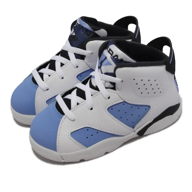 NIKE 耐吉【NIKE 耐吉】休閒鞋 Jordan 6 Retro TD 幼童 童鞋 北卡藍 白 六代 NBA AJ 喬丹 經典(DV3606-410)