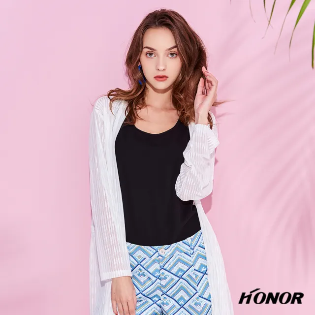 Honor 山形屋 長版透膚仙氣罩衫 Momo購物網