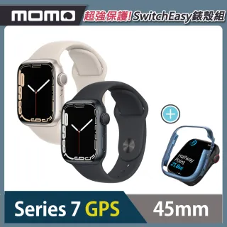 【Apple 蘋果】Apple Watch S7 GPS 45mm ★SwitchEasy金屬錶殼組(鋁金屬錶殼搭配運動型錶帶)