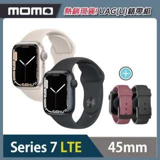 【Apple 蘋果】Apple Watch S7 LTE 45mm ★UAG(U)舒適錶帶組(鋁金屬錶殼搭配運動型錶帶)