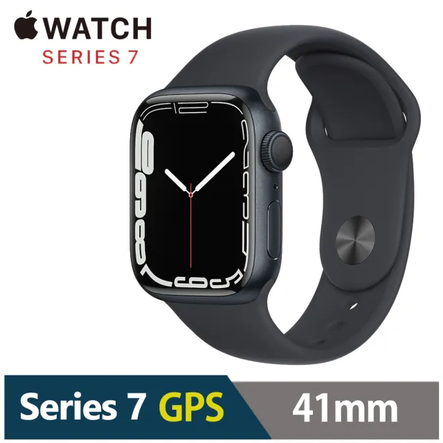 3D全屏保貼組★【Apple 蘋果】Apple Watch S7 GPS 41mm(鋁金屬錶殼搭配運動型錶帶)