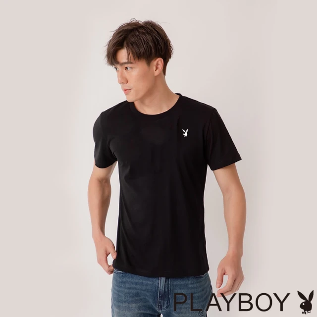 PLAYBOY【PLAYBOY】藝術感LOGO上衣(黑色)