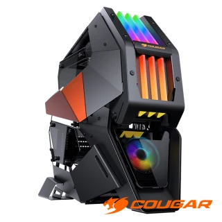 【COUGAR 美洲獅】CONQUER2 整合式RGB炫彩燈效 4片鋼化玻璃側蓋 頂級電競機箱(可拆卸內機殼)