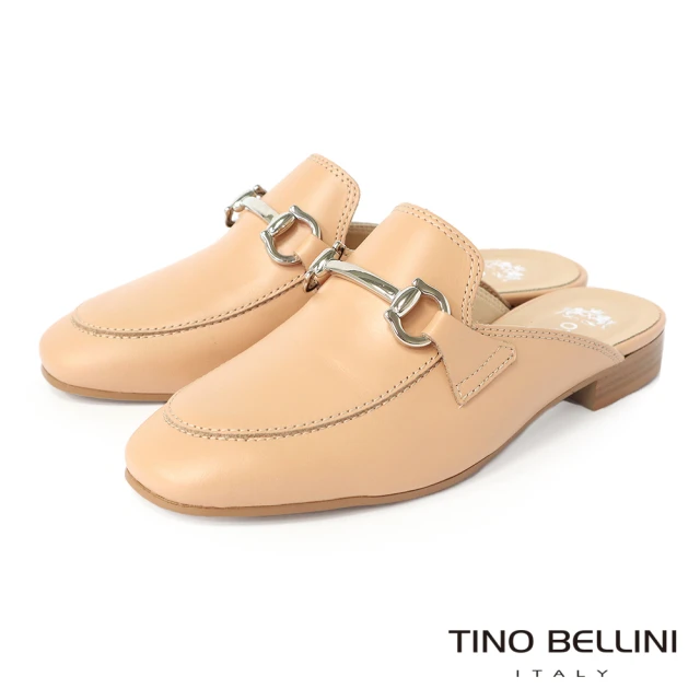 【TINO BELLINI 貝里尼】義大利進口馬銜釦牛皮穆勒鞋FZ0O0001(米)