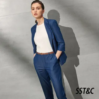 【SST&C 季中折扣】丹寧藍設計款7分袖西裝外套7162203004
