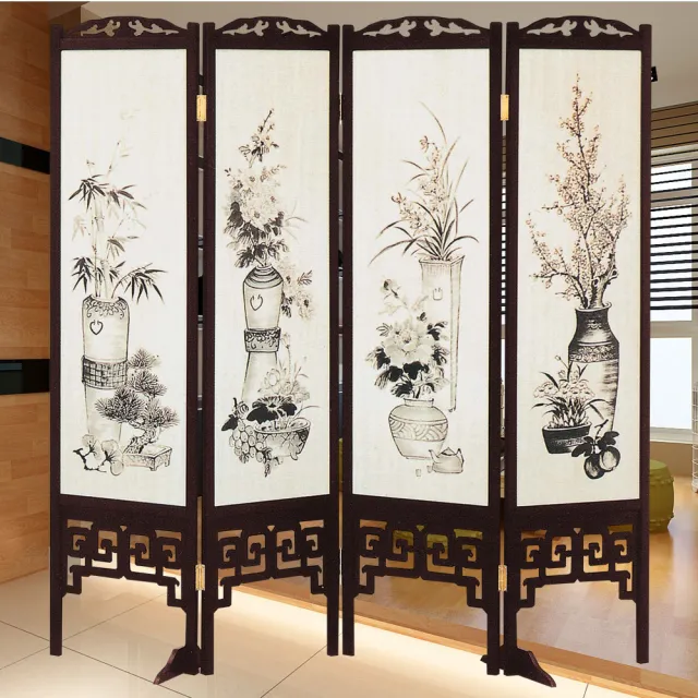 時尚屋 中國風國畫潑墨四季花雙面屏風 2t5 615 Momo購物網