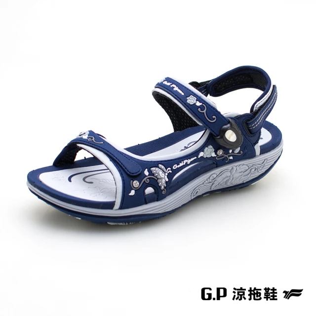【G.P】舒適中厚底磁扣兩用涼拖鞋G2358W-藍色(SIZE:36-39 共三色)