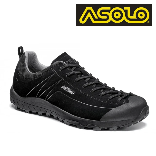 【ASOLO】男款 GTX 低筒輕量健走鞋 SPACE GV A40504/A388(防水透氣、輕便、黃金大底、休閒)