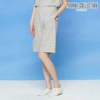 【Yvonne Collection】寶石緹花五分寬褲(迷霧灰L)