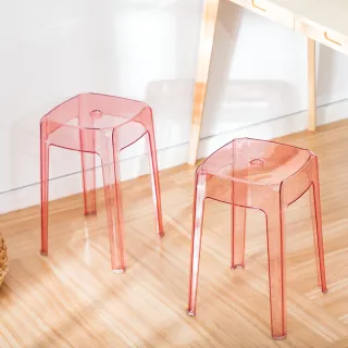 免組裝透明椅子 塑膠椅 方凳 凳子(椅凳)
