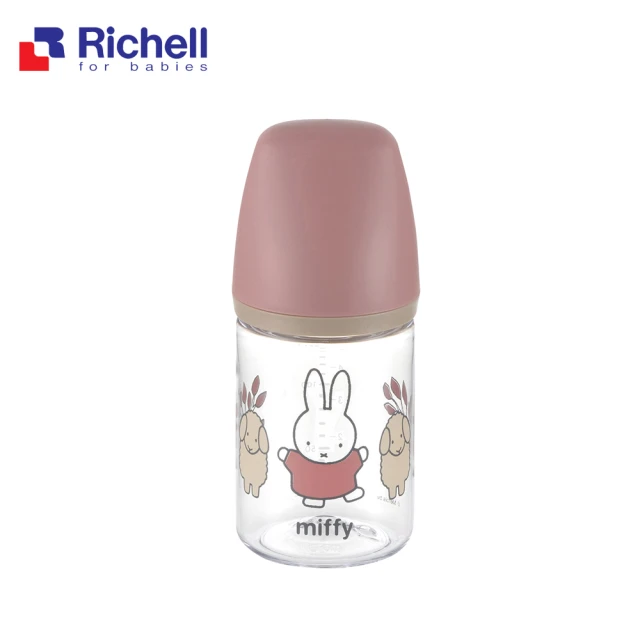 【Richell 利其爾】Miffy 米飛寬口奶瓶(160ML)