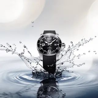 【LONGINES 浪琴 正式授權】深海征服者浪鬼陶瓷潛水機械錶-黑x43mm(L3.782.4.56.9)