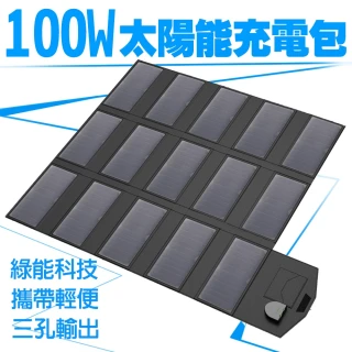 【Suniwin】Suniwin 戶外折疊攜帶方便100W太陽能充電包(超大功率充電板/旅行/露營/汽車/隨身充電器)