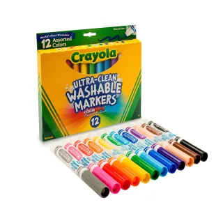 【crayola 繪兒樂】可水洗12色粗頭彩色筆