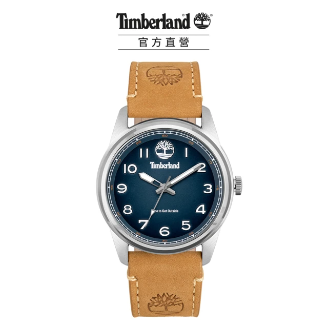 【Timberland】男錶 NORTHBRIDGE系列 經典型男腕錶 皮帶-藍/小麥黃45mm(TDWGA2152102)