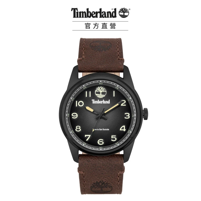 【Timberland】男錶 NORTHBRIDGE系列 經典型男腕錶 皮帶-黑/咖啡45mm(TDWGA2152104)