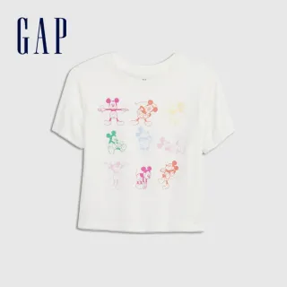 【GAP】女童 Gap x Disney 迪士尼系列 可愛印花短袖T恤(793072-白色)