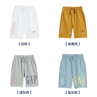 【GAP】男童 厚磅密織 水洗棉系列 Logo休閒短褲(多色可選)