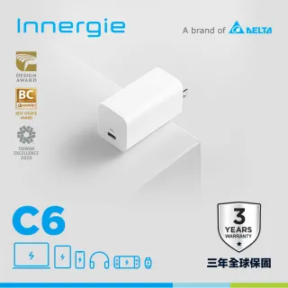 【Innergie】60瓦 USB-C 萬用充電器(ADP-60BW NTA)