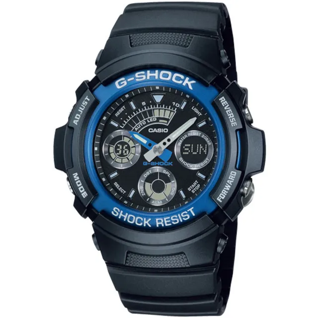 【CASIO 卡西歐】G-SHOCK 極速運動雙顯手錶(AW-591-2A/速)