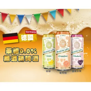 【Radler 萊德】德國Radler 0.0% 萊德無酒精啤酒風味飲-葡萄柚(500ml)