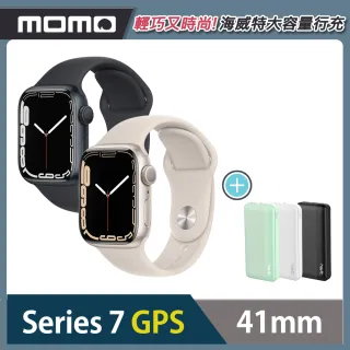 【Apple 蘋果】Apple Watch S7 GPS 41mm★海威特行充組(鋁金屬錶殼搭配運動型錶帶)