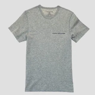 【Tommy Hilfiger】TOMMY 經典印刷文字吸濕排汗運動短袖T恤-灰色(平輸品)