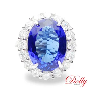 【DOLLY】18K金 天然丹泉石7克拉鑽石戒指(買就送30分鑽石項鍊)