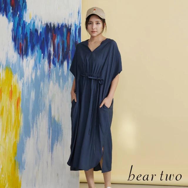 bear two【bear two】率性綁帶長洋裝(兩色)