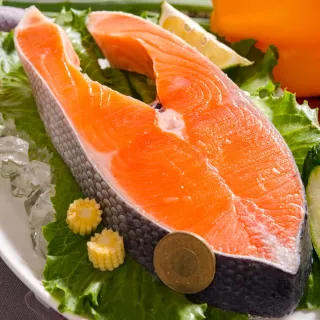 【低溫快配-鮮綠生活】帝王級特厚智利鮭魚切片(380g±10%/片 共6片 -凍)