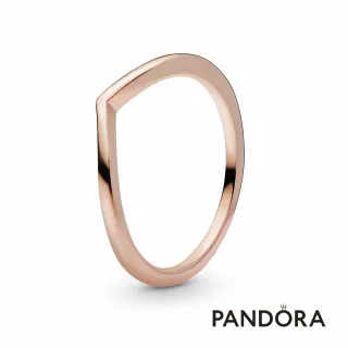 【Pandora官方直營】優雅許願骨戒指：鍍14k玫瑰金