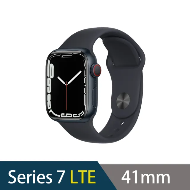 3D全屏保貼組★【Apple 蘋果】Apple Watch S7 41公釐 LTE版(鋁金屬錶殼配運動錶帶)
