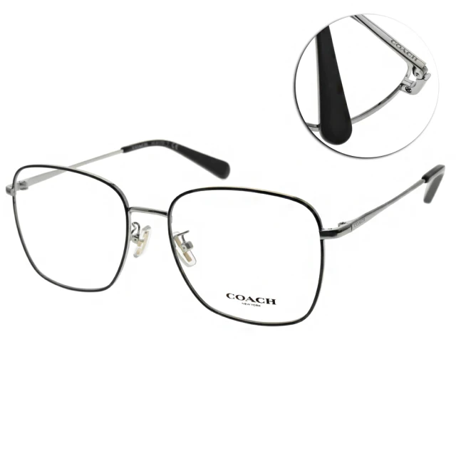 【COACH】光學眼鏡 時尚大方框(黑-銀#HC5117D 9346)