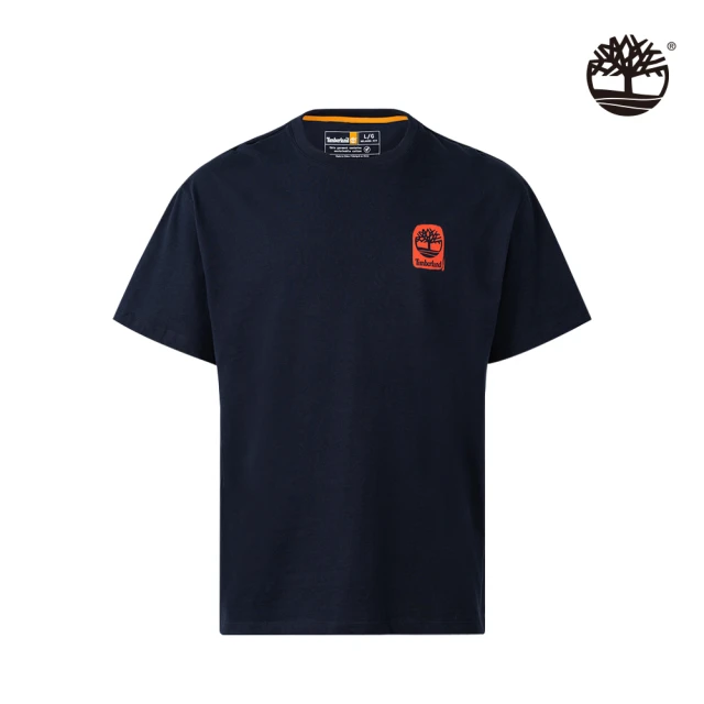 Timberland【Timberland】男款深寶石藍純棉背部標語短袖T恤(A6CKX433)
