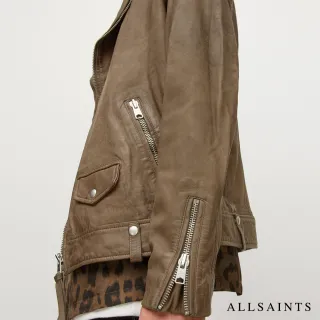 【ALLSAINTS】MILO 經典不對稱口袋騎士皮衣夾克(修身版型)