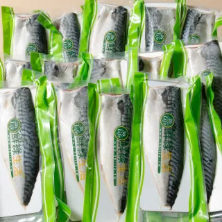 【鮮綠生活】大尺寸超厚正挪威薄鹽鯖魚M(毛重170g-200g/片 買20送2 共22片)