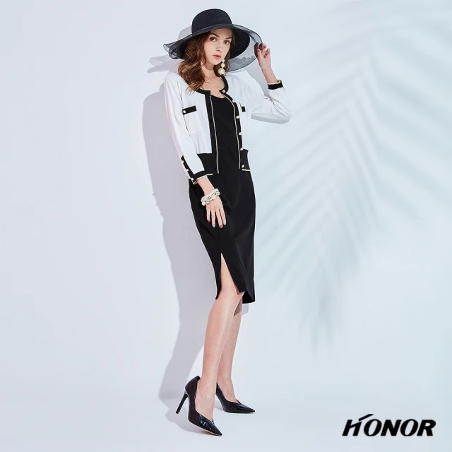 HONOR 山形屋【HONOR 山形屋】素色開岔洋裝