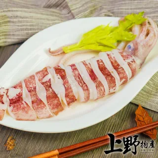 【上野物產】台灣鮮凍生鮮魷魚冰捲 x18隻(250g±10%/隻)