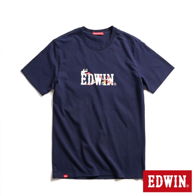 EDWIN【EDWIN】網路獨家↘運動插畫短袖T恤-男女款(丈青色)