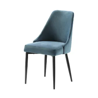 【FL 滿屋生活】2入-FL 簡約時尚絨布餐椅-藍(實木餐椅/高背餐椅/布餐椅/人氣三色/2入一組/新品上市)