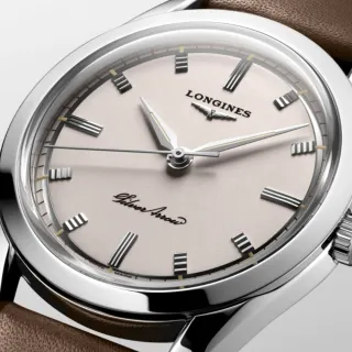 【LONGINES 浪琴 官方授權】Heritage 經典復刻機械腕錶 / 38.5mm(L2.834.4.72.2)