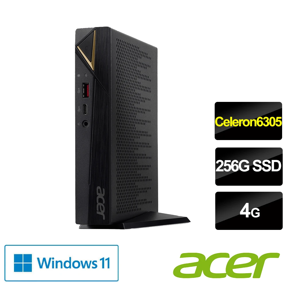 【Acer 宏碁】福利品 Aspire RN96 雙核迷你電腦(Celeron6305/4G/256G SSD/W11)