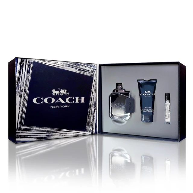 【COACH】時尚經典男性淡香水 100ml禮盒(淡香水100ML+沐浴膠100ML+隨身瓶7.5ML)