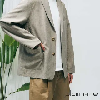 【plain-me】混紡休閒西裝外套(男款/女款 共兩色 修身百搭外套)